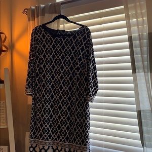 Black and white print dress
